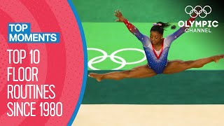 The last 10 goldwinning floor routines in Artistic Gymnastics  Top Moments [upl. by Gillman]