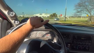 Straight piped 73 powerstroke low rpm driving [upl. by Adnaram]