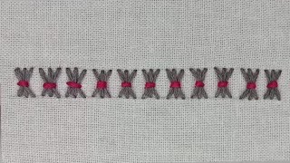 easy border embroidery design  basic hand embroidery border stitches by hand  latest embroidery [upl. by Rhines]