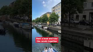 Romantic things to do in Copenhagen❤️  rent a boat and sail to Christianshavn [upl. by Onaivatco]