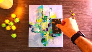 Contemporary Abstract Painting In Acrylics  Magnetic Card  Delicate Painting  Satisfying Art [upl. by Orwin]