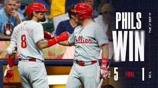 Phillies vs Brewers Game Highlights 91724  MLB Highlights [upl. by Darmit]