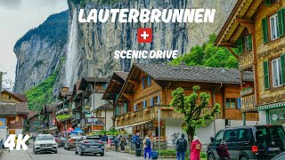 Breathtaking Scenic Drive Through Lauterbrunnen Valley🇨🇭 Switzerlands Hidden Gem [upl. by Nosnevets109]