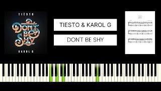 Tiësto amp Karol G  Dont Be Shy BEST PIANO TUTORIAL amp COVER [upl. by Aitnahs]