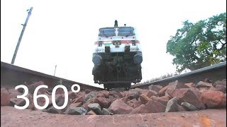 First Time ever 360° CAM Under the Indian Train 3D View of HOG WAP7 Ispat Express [upl. by Aerdma]