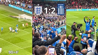 Greece Fans Completely Go Crazy As Pavlidis Scores Last Minute Goal in Win Over England [upl. by Eerpud]