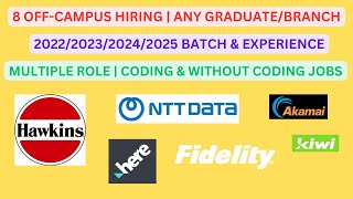 8 Off Campus Hiring  202320242025 batchamp Experience  Any Graduate [upl. by Gamali]