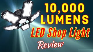 Super Bright LED Garage Shop Light 10000 Lumens Deformable Shop Lights  Easy Installation [upl. by Acilef381]