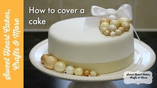 Cover a cake with Marzipan amp Fondant  How to decorate a fruit cake tutorial [upl. by Yesnek549]