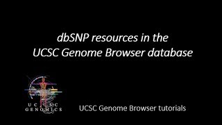 dbSNP data in the UCSC Genome Browser [upl. by Premer90]