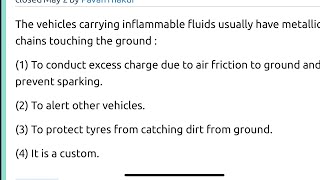 The vehicles carrying inflammable fluids usually have metallic chains touching the ground [upl. by Belldame9]