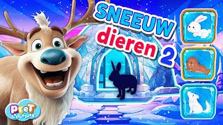 Dierengeluiden met Pretlettertjes • Wie Zit Daar Verstopt Sneeuw DierenPRET deel 2 [upl. by Amara]