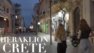 Heraklion Crete Greece  Virtual Evening City Tour 4K HDR [upl. by Adien]