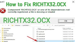 How to fix windows 71011 RICHTX32OCX dll windows fix [upl. by Nuahsyd]