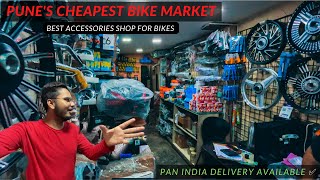 Cheapest Bike Accessories Market In Pune  NANAPETH BIKE MARKET [upl. by Omarr]