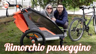 MOBILITÀ AGILE con i BAMBINI RIMORCHIO PER BICI e PASSEGGINO FUXTEC 2 IN 1 Episodio 145 [upl. by Llesig]