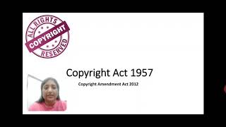 Copyright Act1957 IPR [upl. by Llevad]