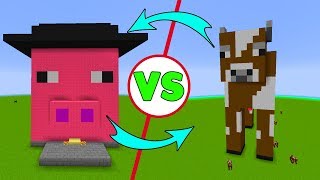 İNEK EV VS DOMUZ EV  Minecraft [upl. by Oicelem]