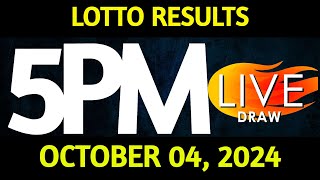 Lotto Result Today 500 pm draw October 04 2024 Friday PCSO LIVE [upl. by Omura]