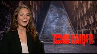 Alicia Vikander Interview  Tomb Raider [upl. by Mendelsohn]