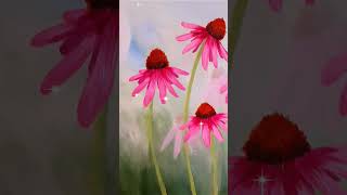 Easy Coneflower Painting acryliconcanvasacrylicflowerpainting floralpainting fowers [upl. by Enileuqcaj341]