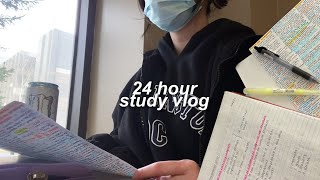 studying 24 hours before my exam 🤡  finals week productive study vlog uni in canada [upl. by Ramedlav]