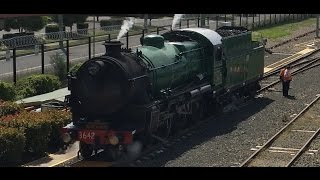 Steam Locomotive 3642 at Moss Vale Railway Station  Slow Motion [upl. by Ennirac]