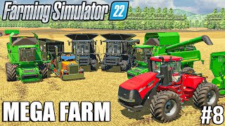 SOYBEANS Harvest with IDEAL amp CASE  MEGA FARM Challenge  Farming Simulator 22 [upl. by Georgena962]