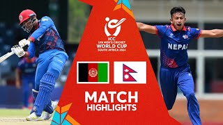 Afghanistan v Nepal  Match Highlights  ICC U19 CWC 2024 [upl. by Maryann]