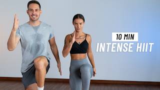 10 Min Intense HIIT Workout For Fat Burn  ALL STANDING No Equipment No Repeats [upl. by Arlon51]