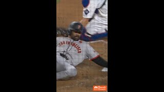 LaMonte Wade Jr evades the tag after review to make it a sixrun inning 🙌  NBC Sports Bay Area [upl. by Yednil]