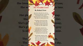 My November Guest By Robert frost  EducatorSharmin [upl. by Grayce403]