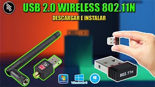 Como Descargar e Instalar Driver 80211N Wireless USB 20 para Windows 7881 y 10 32 y 64 bits [upl. by Fulks]