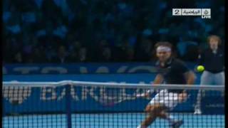 Federers amazing HalfVolley 241109 vs Murray ATP World Tour Finals [upl. by Ettevi]