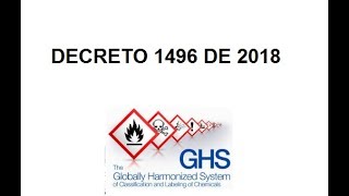 DECRETO 1496 DE 2018 SISTEMA GLOBALMENTE ARMONIZADO [upl. by Anialeh]