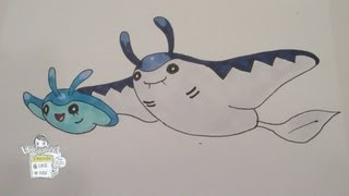 How to draw Pokemon No458 Mantyke No226 Mantine [upl. by Atsyrhc184]