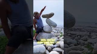 mastering skill of balancing stone stonebalancing artoftheday selfimprovement [upl. by Aklog]