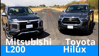 Mitsubishi L200 vs Toyota Hilux  Test Técnico Comparativo  Más argumentos [upl. by Yecram]