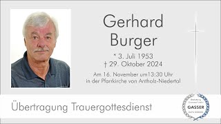 Trauergottesdienst Gerhard Burger [upl. by Venola]