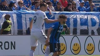 RED CARD Zlatan Ibrahimovic slaps opponent in the head [upl. by Swainson313]