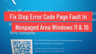 How to Fix Stop code Page Fault in Nonpaged Area Windows 10 11 [upl. by Dazhehs]