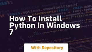 how to install python in windows 7 [upl. by Yelsgnik]