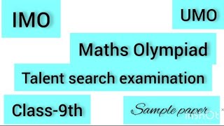 IMO maths Olympiad talent search examination unified math Olympiad sample paper 2024 class 9thimo [upl. by Ahseina]