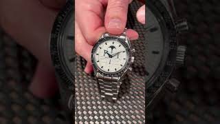 Omega Speedmaster MoonPhase Broad Arrow Watch 35752000 Review  SwissWatchExpo [upl. by Jona639]