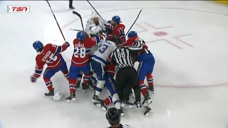 Montreal Canadiens Vs Tampa Bay Lightning Scrum [upl. by Kumler966]