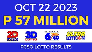 Lotto Result October 22 2023 9pm PCSO [upl. by Langsdon913]