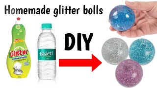 How to make glitter ball at homecrazy ball making ideasglitter ballscrazy jumping ballcraftmake [upl. by Aicnerolf644]