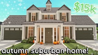 15k Bloxburg Autumn Suburban House Build 2 Story Tutorial [upl. by Ednarb]