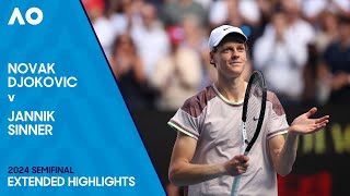 Novak Djokovic v Jannik Sinner Extended Highlights  Australian Open 2024 Semifinal [upl. by Hayifas]