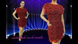 Tutorial Vestido para fiesta elegante Facil y Rapido Crocheteando con la Comadre [upl. by Ydarb]